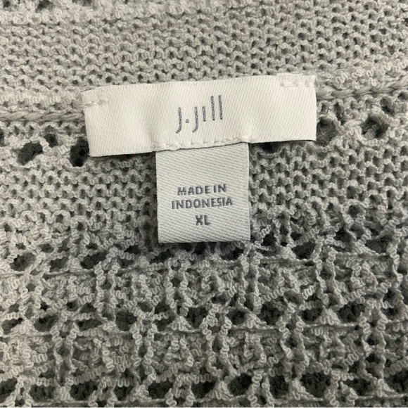 J. Jill Knit Crochet Aluminum Color Pull Over. Silver. Women’s size  ExLarge. - Picture 7 of 7